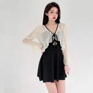 은창)프릴 LS96HW57 매듭 비치 가디건 원피스 수영복 비키니