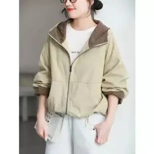 여사친 봄 캐주얼 점퍼 집업 야구 항공 후드 트렌치코트 슬림핏 체크 코트 MACHI1