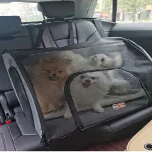 강아지 반려견 카시트 대형견 자동차 뒷좌석 먼지방지 방수 매트 여행용 접이식 캐리어 펫시트