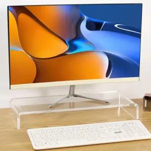 아크릴 모니터거치대 받침 40cm듀얼대 컴퓨터 컴퓨터대 높이조절 다이 와이드대 받침대 키보드선반 스탠드
