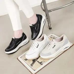 여자 레더 두꺼운굽 에어쿠션 클래식 스니커즈