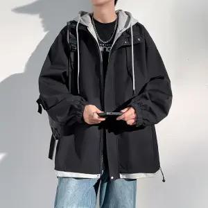 봄 가을 투피스 남자트렌치코트 바람막이 가짜 트렌치코트 점퍼 ible3