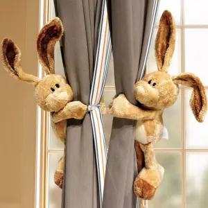 허그 토끼 커튼 타이백소품 타이백 인형백 단추백 포인트백 귀여운백 용집게 용백 장식 악세사리