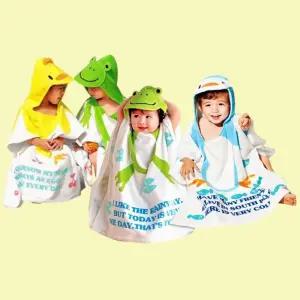 깜찍한 동물 캐릭터 유아 아동 후드 비치가운 타올 목욕 물놀이용품타월 수영수건 판초 바디 이용품 어린이