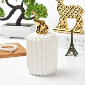 세라믹 면봉통 케이스 액세서리 보관함 장식함도자기 봉케이스 트레이 쥬얼리 보석함 정리함 소품 욕실 화