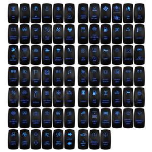 12V 20A 파란색 Led 자동차 보트 레이저 로커 스위치 ON OFF ON 방수 IP68