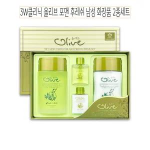 3W클리닉 올리브 포맨 후레쉬 남성 화장품 2종세트-O선물 용세트 아빠 선물용 스킨로션에센스 에센스 용화
