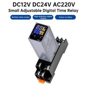 DC 12V 24V AC 220V 조정 가능 시간 릴레이 사이클 제어 지연 LED 디지털 디스플레이 2 On Off 이중