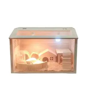 햄스터 리빙하우스 나무 케이지 집 친칠라 하우스 고슴도치 사육장