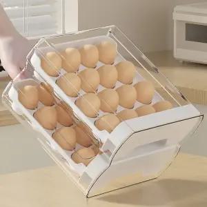 화이트 서랍형 2단 계란 케이스 32구 보관함