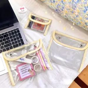 (쓰러담아) 투명 똑딱 PVC 파우치 다용도 동전지갑똑딱치 클리어치 도치 카드 화장품치 립스틱치 필통 PVC