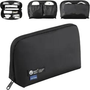 바로 여행용 테크 파우치 방수 코드 케이스 전자제품 정리함 여행 케이블 휴대폰 충전기 액세서리 (블랙 )