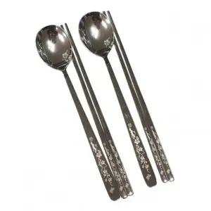 수저 세트 숟가락 젓가락 커트러리 세트 매화 2인