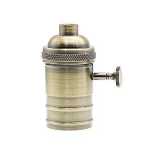 E27 램프베이스 DIY 램프 홀더 스위치 에디슨 빈티지 조명 나사 소켓 골동품 황동 고정 장치