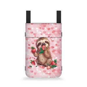 라일리 핑크 목발 액세서리 가방 가벼운 파우치 가방, 음료 홀더 포함 귀여운 나무늘보 딸기 워커 보관 정리 여성용