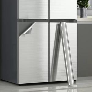 PVC 스테인레스 닦았 실버 이동식 벽지 장식 필름 비닐 방수 오일 방지 주택 기기 주방 엘리베이터 스티커