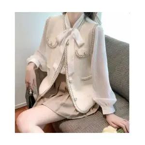 EAMT 여자 니트조끼 스몰카라 조끼 봄가을 니트 스타일리쉬한 밍크털 YJ3