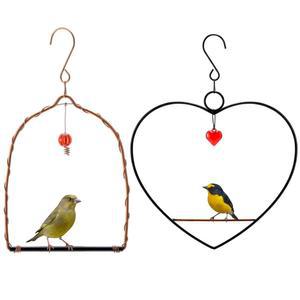 레몬로드 2개 벌새 스윙 금속 프레임 버디 스윙과 레드 데코 구리 농어, 아이언 S 후크로 실내 야외 트렁크 잔디 파티오 정원에 걸 수 있습니다