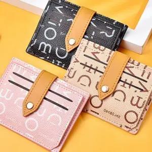 [에이치플러스몰]영문 슬림 가죽 카드지갑 모던 트렌디 여성 심플 동전 명함