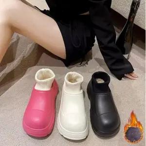 [SZ18W35]니트 발목 통굽실내화 시보리 통굽 단화