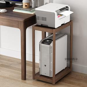 이동식 본체받침대 월넛 컴퓨터 바퀴달린 거치대 받침대 프린터