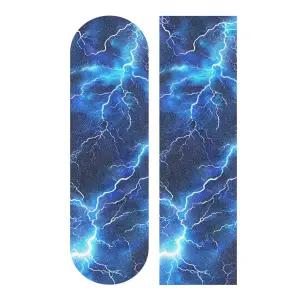 볼라즈 스케이트보드 그립 테이프 시트 디자인 덱 롱보드 그립테이프 블루 전기 번개 미끄럼 방지 방수