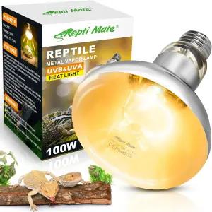 레프티 메이트 100W 파충류 열 램프 전구 풀 스펙트럼 UVA/UVB 및 베이킹 스팟 라이트 수염 용을 위한 UVB