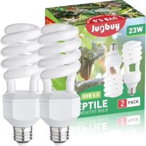 열대 파충류에 이상적인 Jugbuy UVB 파충류 전구 5.0 23W UV 스파이럴 컴팩트 형광 테라리움 램프 수염 용