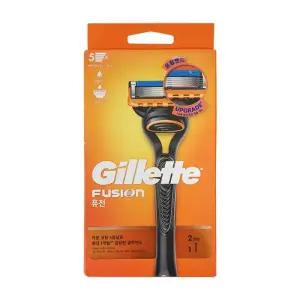 질레트 퓨전 매뉴얼 면도기 핸들 1입+ 면도날 2입