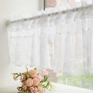 플라워 레이스 바란스 커튼 반 숏 미니 주방 가림막천 커튼