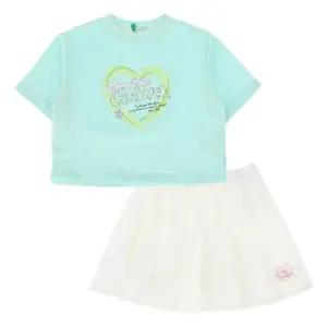 [갤러리아] 베네통키즈(26S)크롭TS플리츠스커트SET(QATS17631/QASK09631/MT)