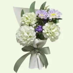 납골당 꾸미기 추모 꽃다발 봉안당 미니 실크 플라워 조화 추모 장식 성묘 핸드메이드