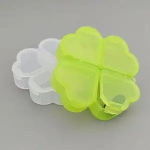 네잎클로버 4구 분리 휴대용 알약 케이스 약통 약보관함 여행용약통 약소분통 파츠 통 휴대용약통 요일