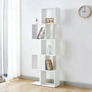 아트박스/와이디몰 퍼즐 책장 5단 선반 수납 서재 화이트