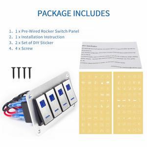 금속 자동차 로커 스위치 패널 12V 3 갱 방수 ON Off 토글 듀얼 LED 조명 보트 타기 캐러밴
