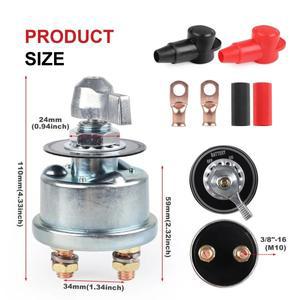 배터리 차단기 보트 자동차 캠퍼 트럭용 12-48V 고전류 전원 스위치 250A 스터드 M10