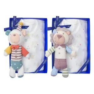 [갤러리아] (압소바출산,태교,배냇저고리)올리버오가닉배냇슈트+사자,곰딸랑이(A1B-10106SET)