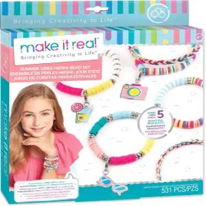 현실로 만들기 - 여름 분위기의 헤이시 비즈 팔찌 케이스가 포함된 DIY 참 키트 구슬 실이 우정 여자를