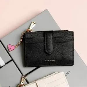 질스튜어트 JILLSTUART [선물포장쇼핑백]LILY 블랙 쁘띠 참장식 소가죽 카드지갑 JAWA4E411BK