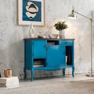 [무료배송] 클레식 빈티지 엔틱가구 에리카 스카이 블루 콘솔