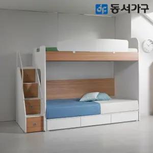 동서가구 디무트 수납형 계단 이층 서랍 침대세트 매트리스 2EA 포함 DF626514