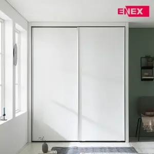 코튼 작은방 슬라이딩 붙박이장화이트무광 거울포함-1430 1550mm