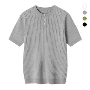 [엠엔씨][MNC] 워셔블 헨리넥 반팔니트 (MDBT605RM)