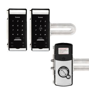 유리문디지털도어락 에버넷 초이스글라스실버 카드타입 강화도어도어락 글라스도어 번호키