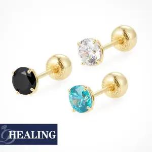 14k 4mm 베이직 큐빅 피어싱 1개)