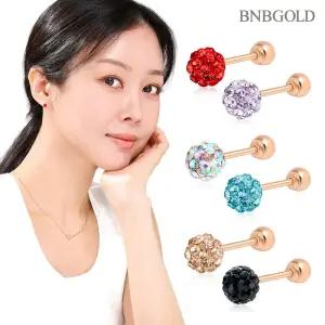 갤러리아 [비앤비골드] 14K 버블큐 컬러스톤 라이트 피어싱 한쪽 모음 14종