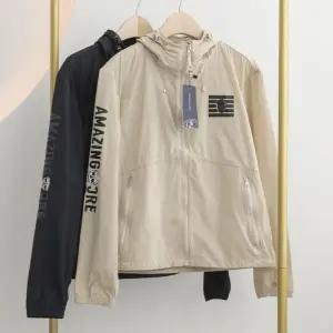 골프웨어 어메이징 여성 심플 레터링 로고 봄가을 골프 바람막이 자켓