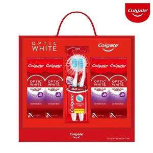 [콜게이트]미백 화이트닝 충치 불소 옵틱화이트 다즐링 치약 칫솔 선물세트
