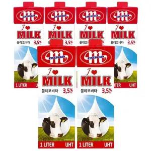 믈레코비타 수입 폴란드 멸균우유 아이러브밀크 1000ml, 6개