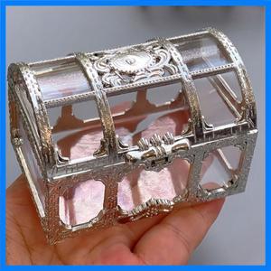 레트로 플라스틱 투명 쥬얼리 박스 정리함 빈티지 해적 보물 상자 크리스탈 귀걸이 보석 디스플레이 여행